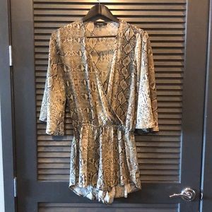 Snake print kimono romper